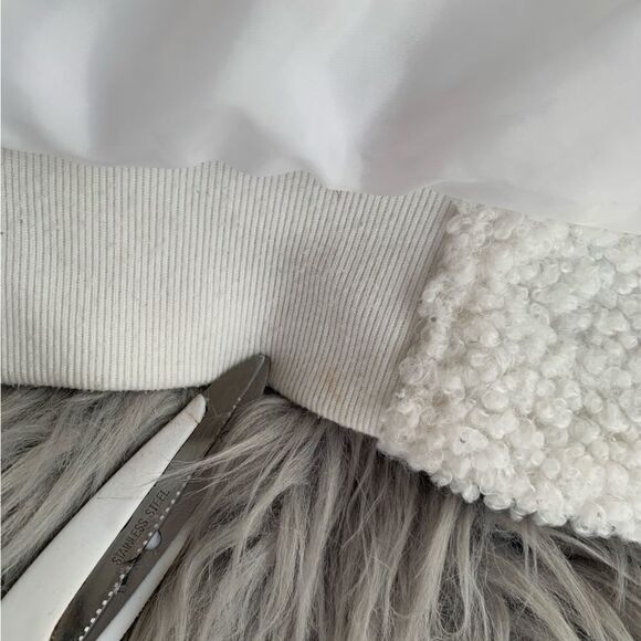 Men’s Hoodie Jacket Large white Sherpa pockets Back Big Skull in Black Unknown - Picture 11 of 12